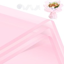 Waterproof Floral Wrapping Paper 20 Sheets Pink Translucent White Wedding
