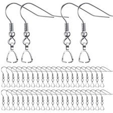 50PCS Stainless Steel French Earring Hooks with Clasps for DIY Jewelry Making