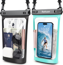 Large Floating Waterproof Phone Pouch, 2Pack Cell Phone Dry Bag for iPhone 17 16
