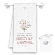 Inspirational Mother Mom Floral Kitchen Towels Spring Mom Gifts Hand Towels f...