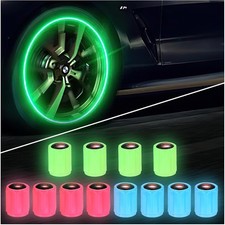 12 STK Auto Leuchtende Ventilkappen Auto, Universelle Fluoreszierende