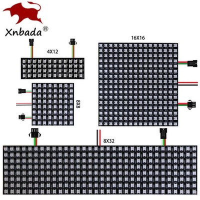 1-10Pcs WS2812B RGB Flexible 4X12 8X8 16x16 8x32 Led Panel Matrix Screen