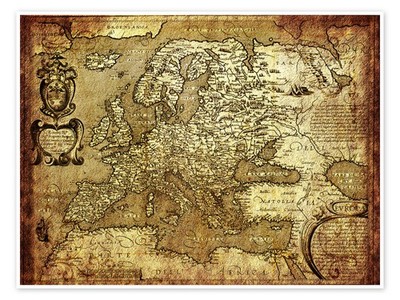 Poster Europa 1600 - Michaels Antike Weltkarten