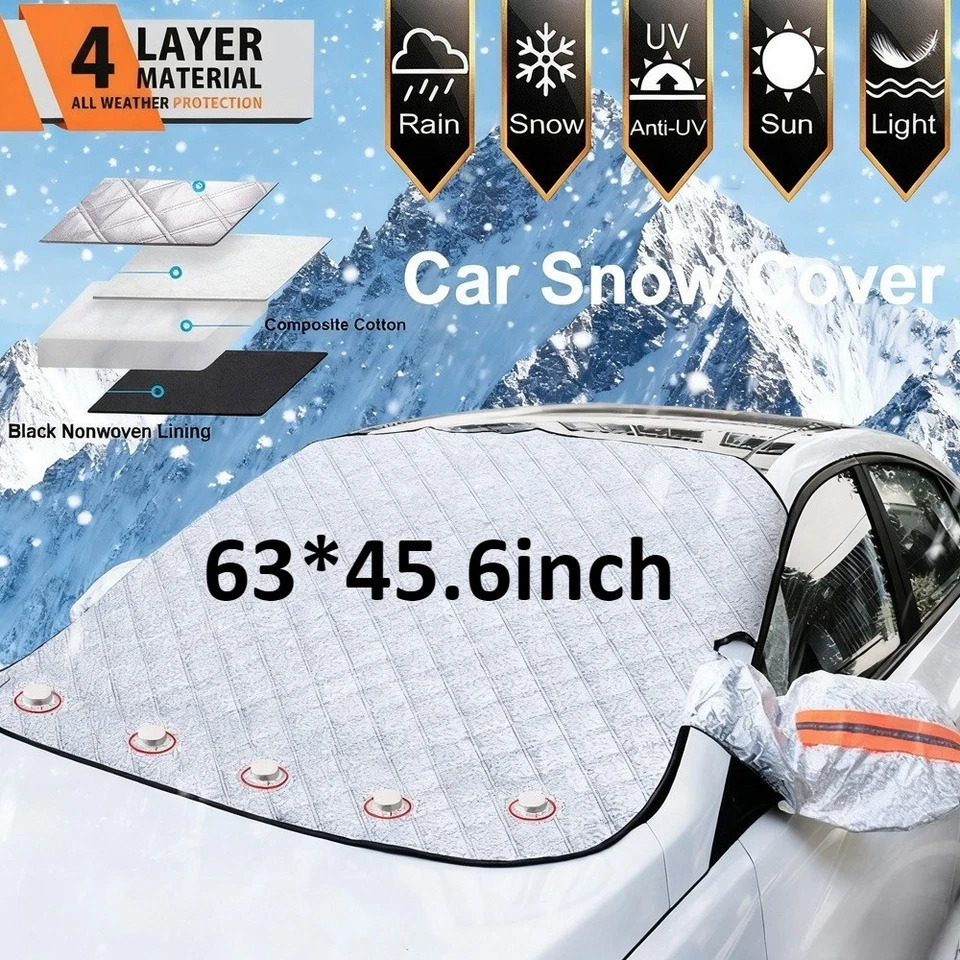Car Windshield Cover Protector Winter Snow Ice Rain Dust Frost Guard Sun Shade Foto 2 de 4