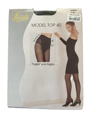 Levante Model Top 40 Pantyhose 4 XL Londra Black sheer
