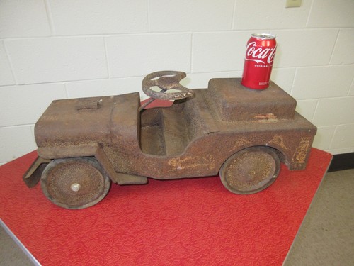 Vintage Structo Jeep Fire Department Truck Pumper #26 Pedal Car Look RUST PATINA