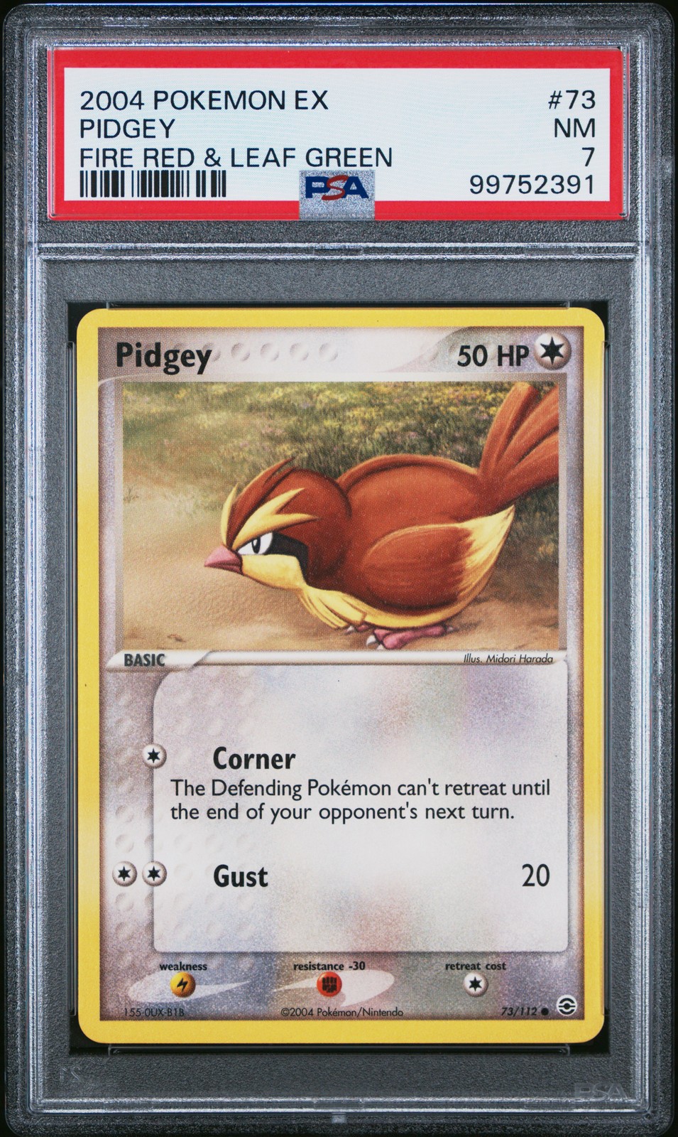 2004 POKEMON EX FIRE RED & LEAF GREEN #73 PIDGEY PSA 7