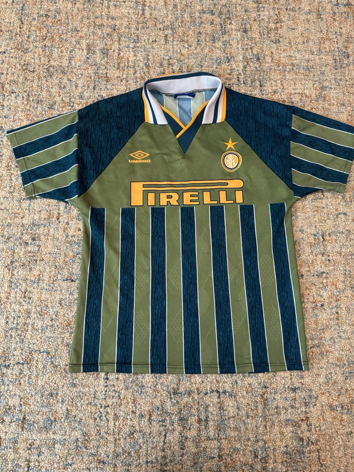 Vintage 1995/1996 Inter Milan Third Jersey Kit Green Original Size Medium