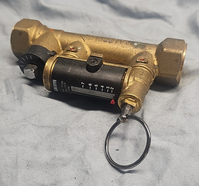 Caleffi Brass Manual Mixing Valve with Flow Meter, Max 150 psi, 7 GPM, NPT