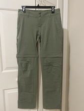 Columbia Womens Convertible Hiking Pants Women 6 . Green Omni Shield Zip Off