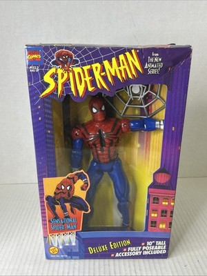 Wall Hanging Spider-Man Deluxe Edition 10 Inch Figure Sealed In Box Toy Biz E9