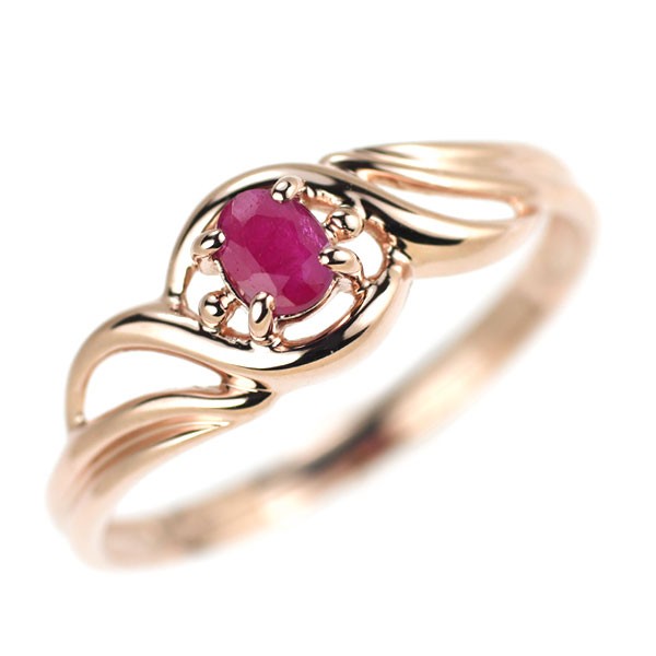 K10PG ruby ring - Auth free shipping from Japan- … - image 1
