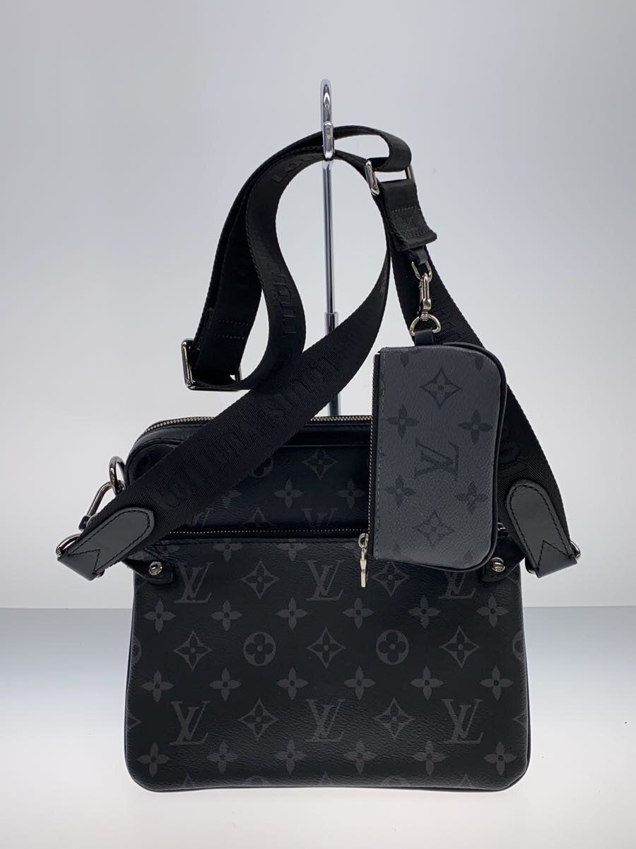 LOUIS VUITTON Shoulder Bag Trio Messenger Monogram Eclipse Reverse BLK Used image 3