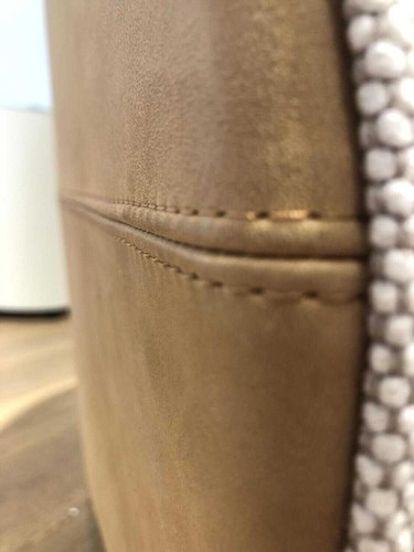 COR Drehsessel Roc Stoff Beige Leder 490 Camel - Bild 5 von 6