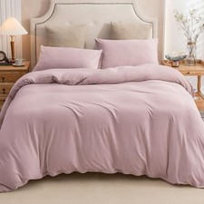 Jersey Knit Duvet Cover Set 100% T-Shirt King Solid Light Pink (No Comforter)