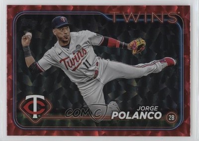 2024 Topps Series 1 Red Crackle Foil 155/199 Jorge Polanco #67 1l7r