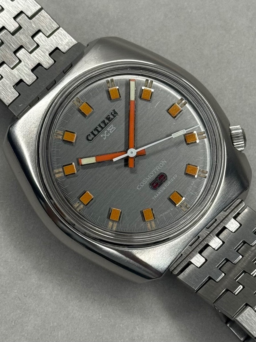 Rare CITIZEN Cosmotron X8 4-810066 Transistorized Orange x Gray