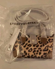 Stoney Clover Lane Womens Pouchette Crossbody Bag Leopard Print