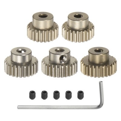 48P Pinion Gear Set 3.175mm (1/8'') Shaft 22T 23T 24T 25T 26T Alloy Gears(5pcs)