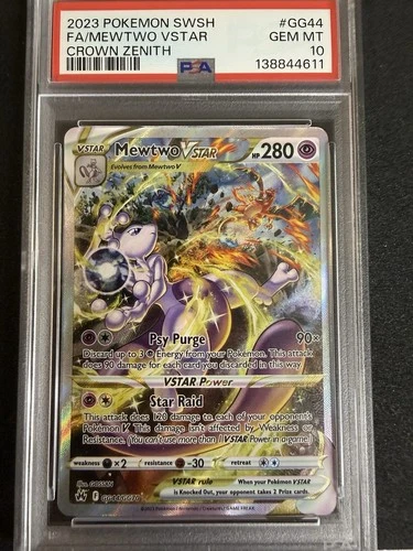 Pokémon Mewtwo VSTAR GG44/GG70 Crown Zenith Ultra Rare Holo PSA 10
