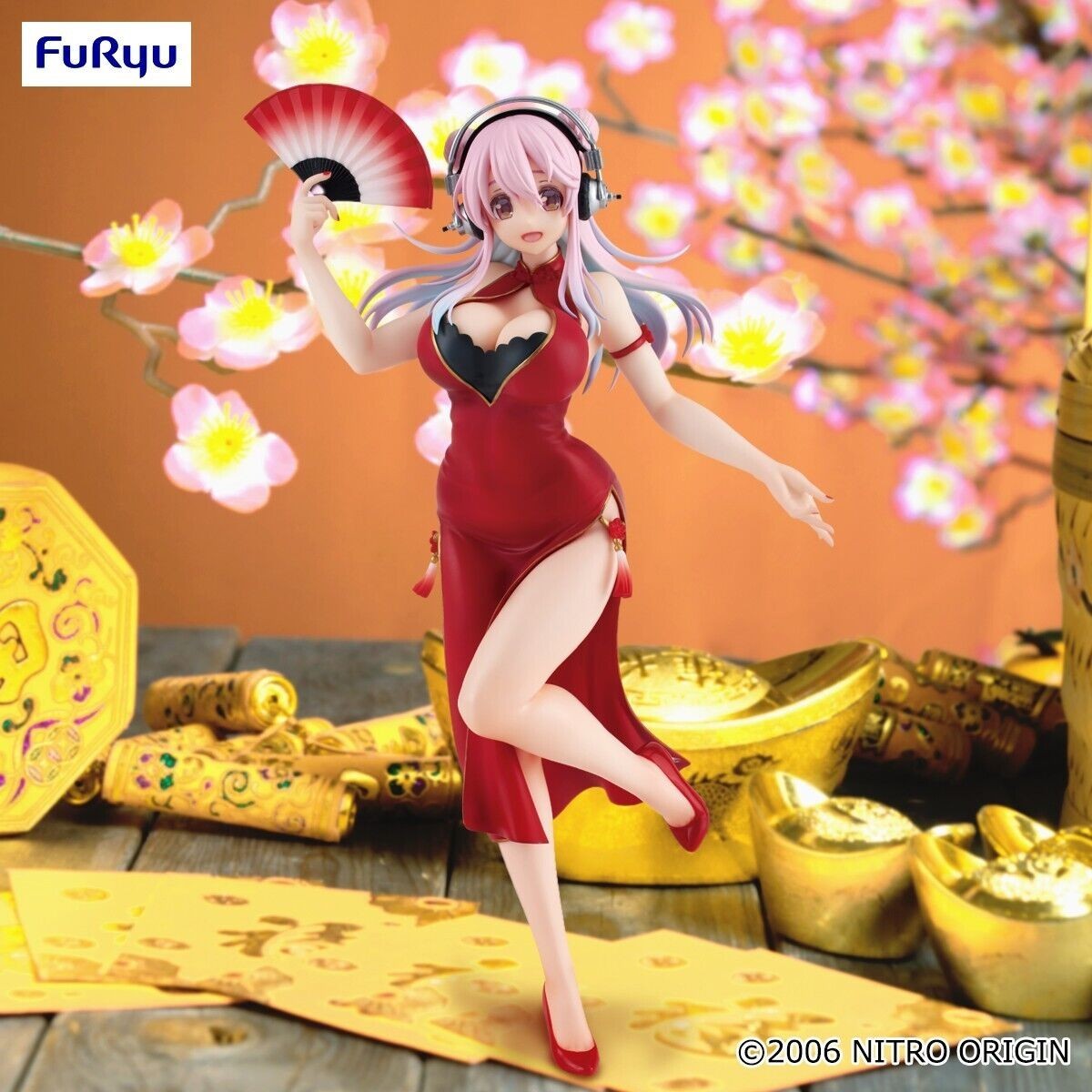 Figurine Super Sonico China Dress Ver Furyu Manga Collection Rose