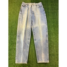 Vintage Lee High Waisted Tapered Leg Jeans Light Wash Made in USA Womens 90s 13M