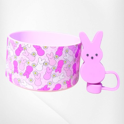#ad Peeps Inspired Easter Bunny STRAW TOPPER amp; TUMBLER BOOT Stanley Accessories $17.99