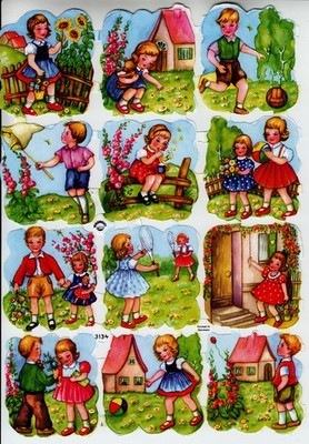 Glanzbilder : EAS-Taunuscard   Nr. 3134,  '' spielende Kinder ''