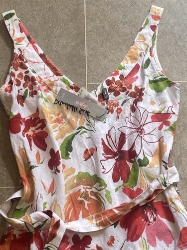 M&S Per Una Floral Linen Dress, Size 10R BNWT - Picture 7 of 9