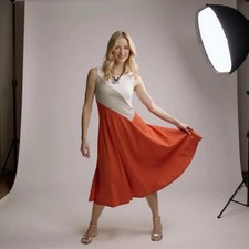 Anthropologie Maeve Color-block Casual Dress Sleeveless Size Small High Low