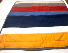 lot of 2 Pottery Barn Teen MVP Striped Quilted Pillow Shams Standard 100 Cotton