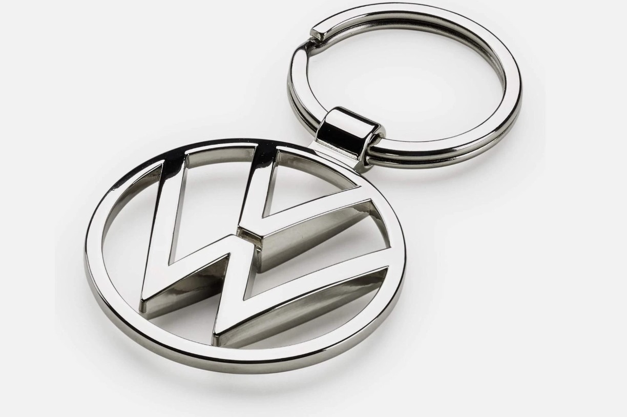 VW Metal Keyring Pendant, Silver Volkswagen 000087010BN