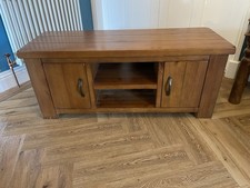 TV Stand Cabinet 50" TV Unit with Storage Shelves, Rustic Brown