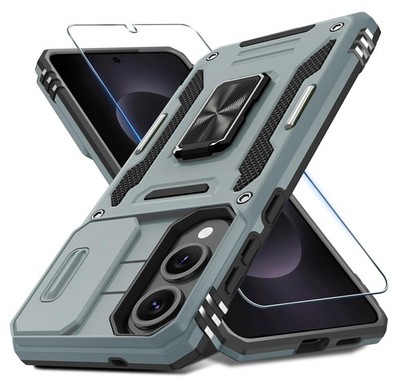 DEERLAMN Case for Samsung Galaxy S25 Edge with Slide Edge-6.7 Inch, Grey 