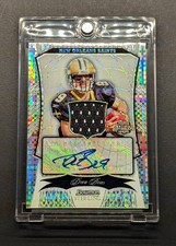 DREW BREES Auto 2009 Bowman Sterling Atomic Refractor Patch SSP /5