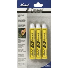 B Paintstik Paint Marker Crayon - 3 Pack WHITE Industrial Construction Marking
