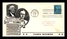 1938 5c PREXIE PRESIDENT JAMES MONROE -  ANDERSON CACHET  FDC