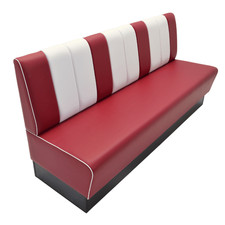 Gastro Sitzbank Americano Retro | Dinerbank Rot & Weiß | 200 cm breit | Amerikan