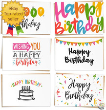 Happy Birthday Cards Bulk with Envelopes - 120 Happy Birthday Card Pack
