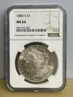 1880 S MORGAN SILVER DOLLAR NGC MS64