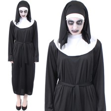 LADIES NUN COSTUME HALLOWEEN ADULTS FANCY DRESS HORROR CONJURING DEMON OUTFIT