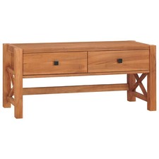 ShCuShan TV Cabinet 100x40x45  Teak Wood,Modern TV Cabinet Stand Storage I9Y7