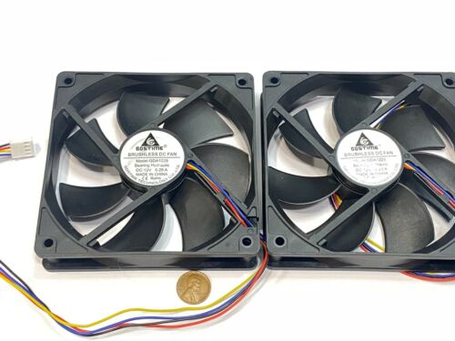 2 pieces GDSTIME Computer Case fan Large12V 4Pin 120mm 25mm gda blower 1225 - Picture 1 of 5