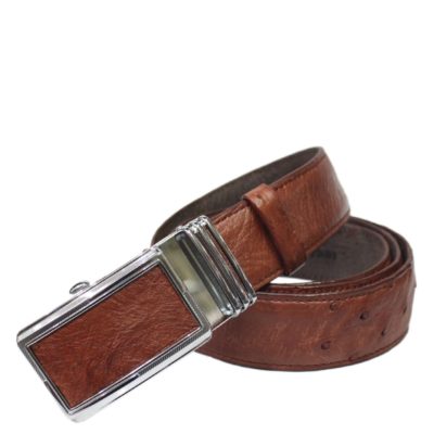 Men/'s Yellow Genuine Ostrich Skin Belt Western Wear Silver Buckle