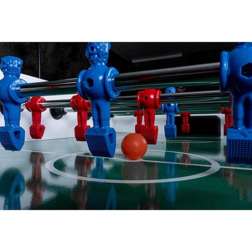 Fußball Tischkicker Profi Schwarz Metallic grünes Feld Figuren Blau Rot 80kg - Bild 6 von 11