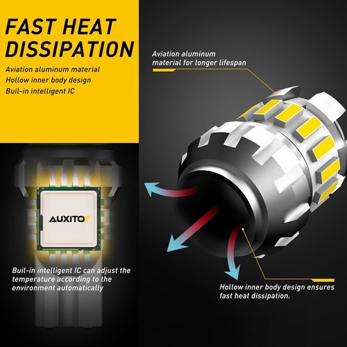 Auxito CANBUS LED Backup Reverse Light 921 912 T15 Bulb 6000k Replace Halogen 2x - Picture 37 of 67