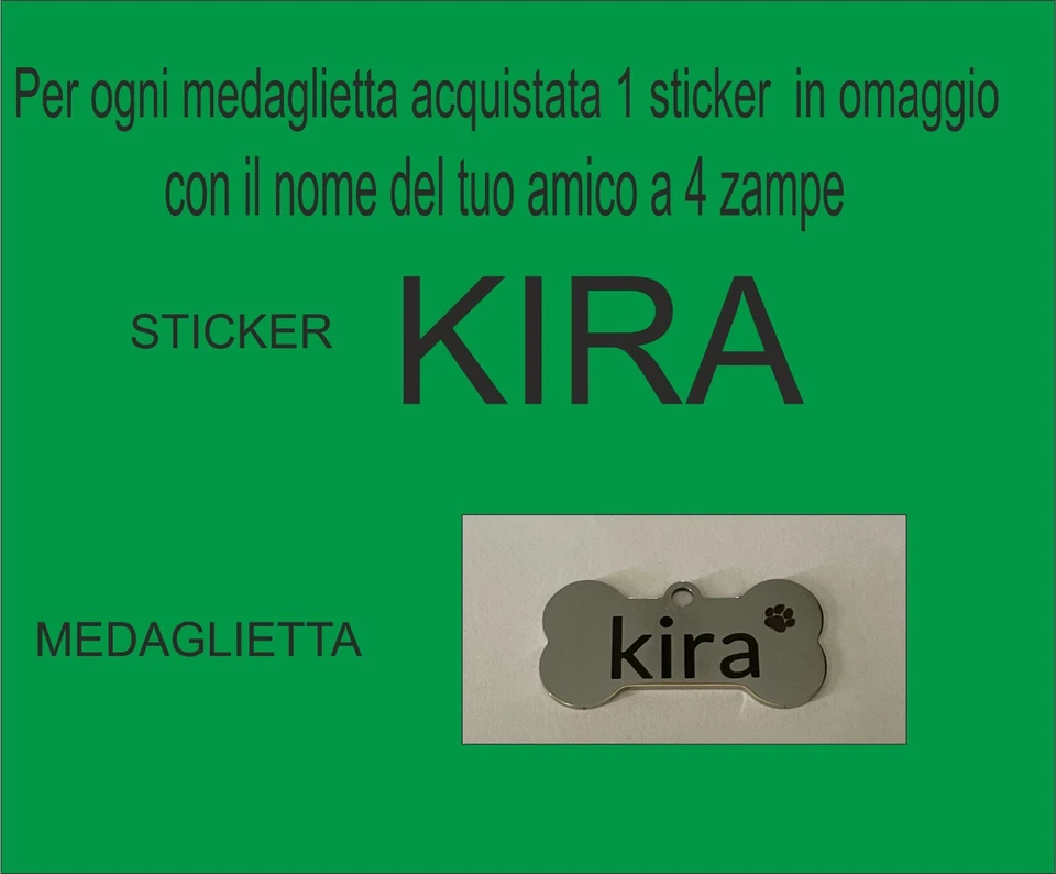 Medaglietta in acciaio a forma di osso personalizzabile con nome del tuo cane - Immagine 3 di 3