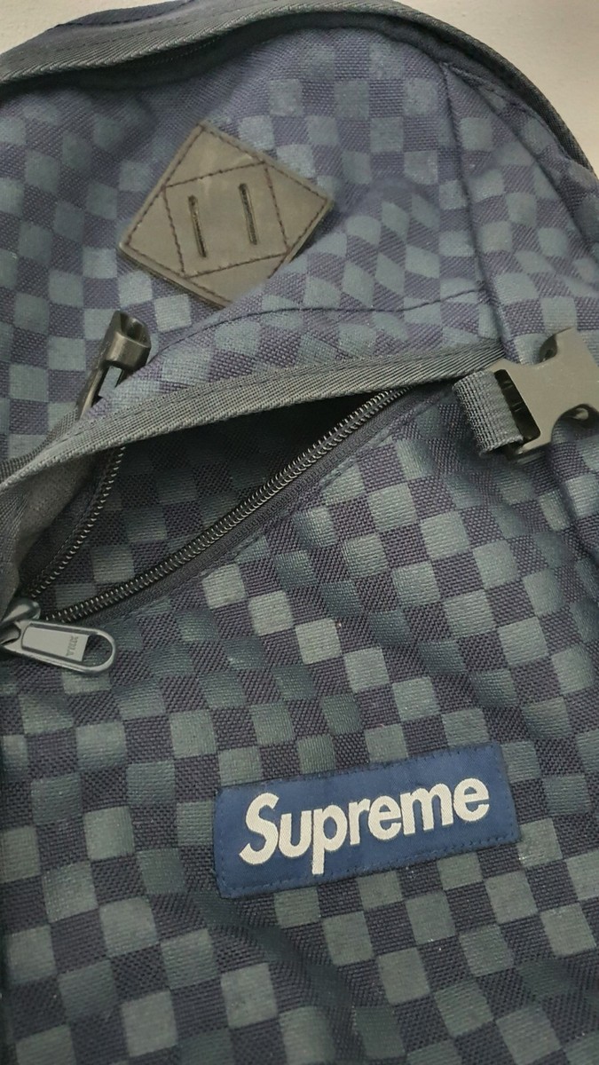 FW11 Supreme Printed Check backpack box logo bag Checkered
