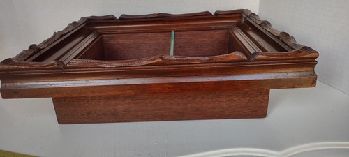 Vintage Curio Display shelf Wood Walnut Glass Shelves Mirror Back 15" - Picture 13 of 14