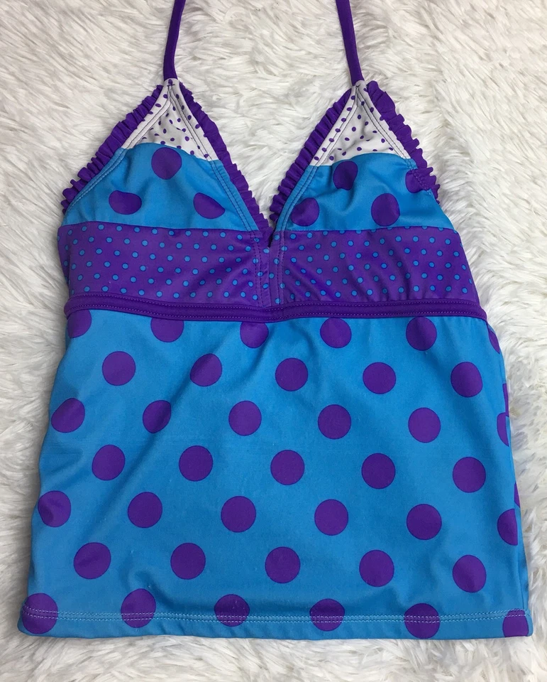 Justice Girls Swimsuit Tops Size 8 Small Tankini Tops Only LOT OF 2 Halter Style - Image 4 of 4